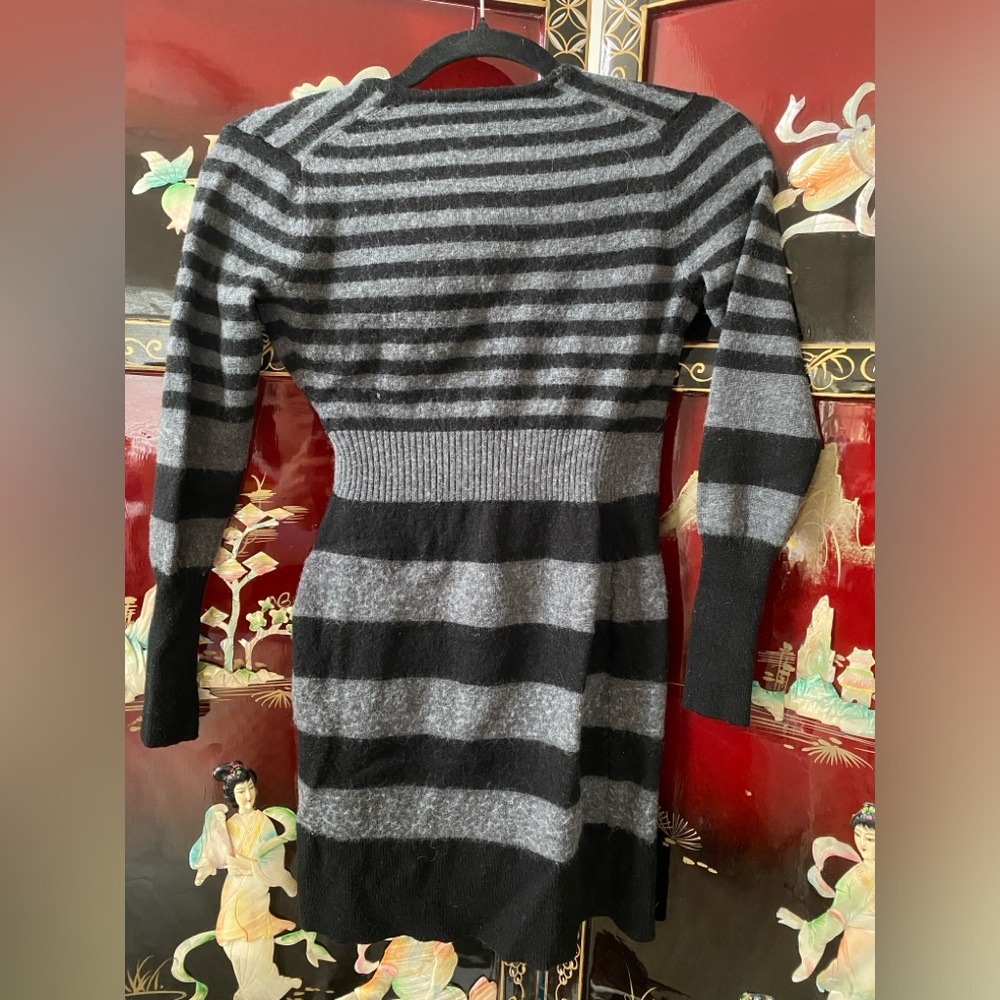 Ann Taylor LOFT Petites Black and Gray Merino Wool Dress, Size S - Picture 2 of 4
